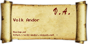 Volk Andor névjegykártya